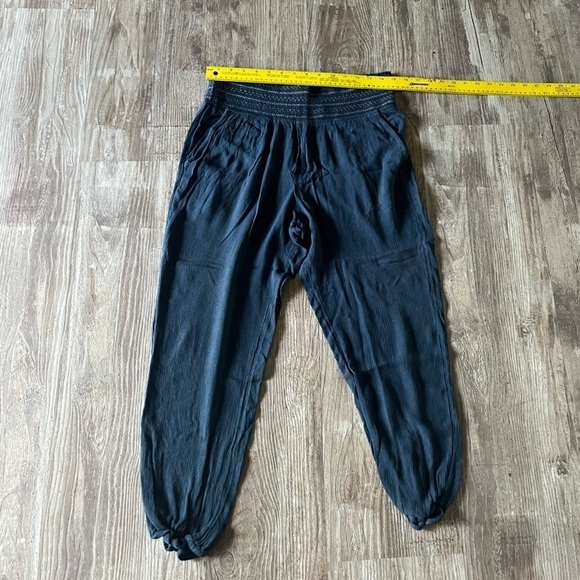 Anthropologie Ett:Twa Summer Loose Fit Dark Teal Pants Size Small - Picture 2 of 5
